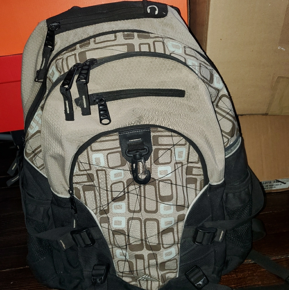 Tan and Black High Sierra Backpack